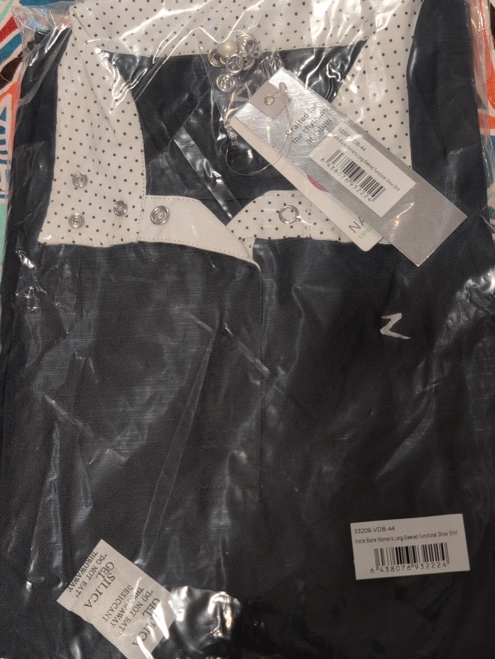 Navy And Black Dot Horze Show Shirt